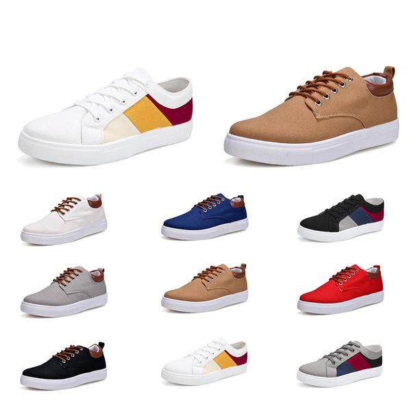 Desconto calçados casuais No-Marca Canvas Spotrs Sneakers New Style Branco Preto Vermelho Cinza Khaki Mens moda azul sapatos tamanho 39-46