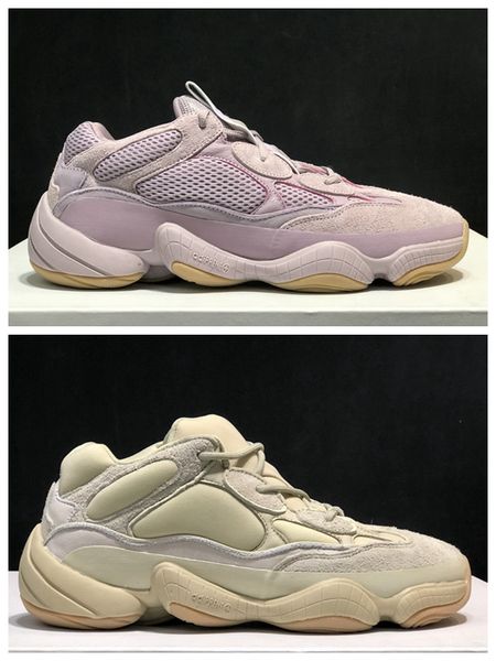 

stone 500 soft vision desert rat mens designer shoes bone white utility black super moon yellow salt blush kanye west running sneakers 36-46, White;red