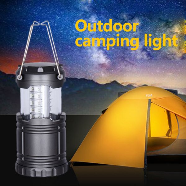 

factory wholesale1/2/4pcs 30 led portable collapsible tent lamp waterproof outdoor camping hiking light powered by 3*aaa