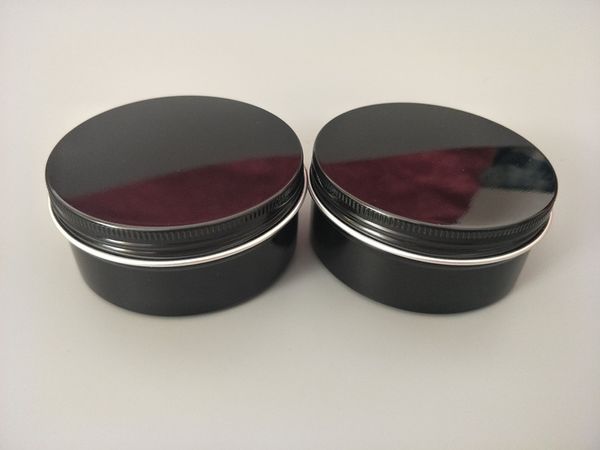 30pcs / серия Черный 150g Алюминиевый Jar Refillable Косметический крем бутылки с завинчивающейся пробкой 150 мл Пустой Wax хранения металла Олово