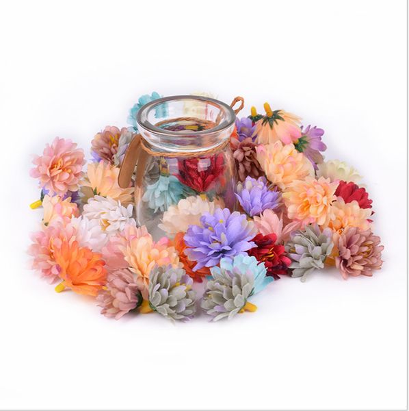 

wholesale 300pcs small silk carnations handmade fabric flower head for wedding decoration diy wreath halo garland gift scrapbooking craft