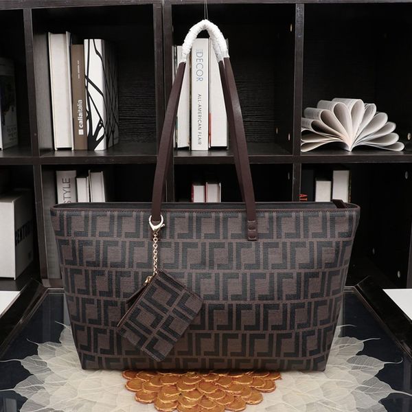 

Плечо Сумки для леди Классический F Письмо сумка женщин большой емкости Повседневная хозяйственная сумка Мода Путешествия хранения