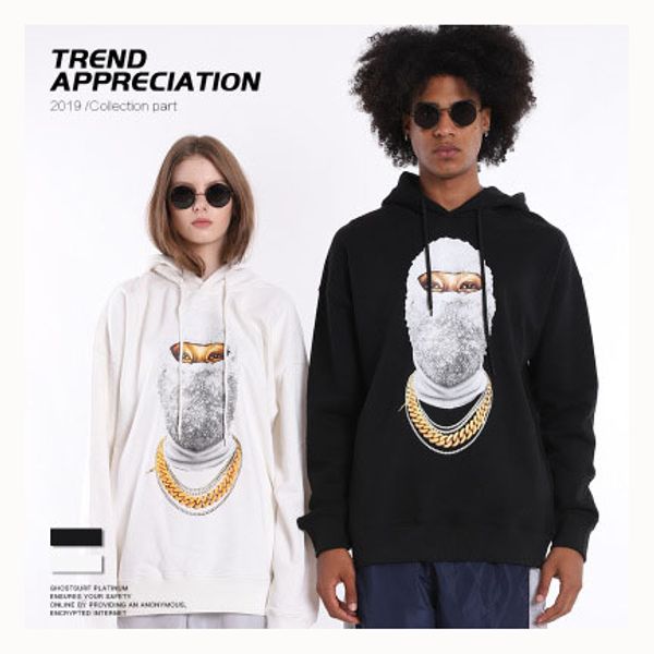 

Mens Designer Hoodies Luxury Hiphop Wear Fashion Trendy Masked Mans Sweater Trendy Loose Mens Clothes 2019 New Unisex Hoodies