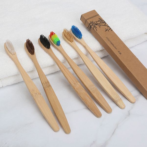 Bambu escova de dentes de dentes limpador de madeira maçaneta de madeira pincel de dente kit de dentes clareadores de dentes macios
