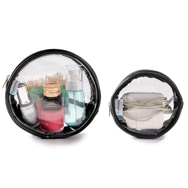 

2020 new ladies cosmetic bag transparent pvc bucket bag waterproof cosmetic storage travel zipper wash women