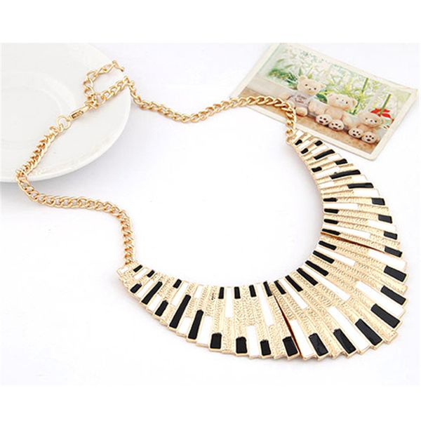 

new brazilian style fashion alloy colorful big enamel bib statement collar necklace for party yan707, Silver