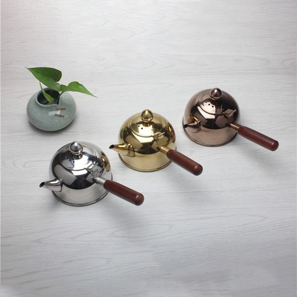 

500мл одной ручку чайник воды индукционной turk samll кофе молоко чай горшок 304 нержавеющей сталь открытого водонагреватель drinkware газ д