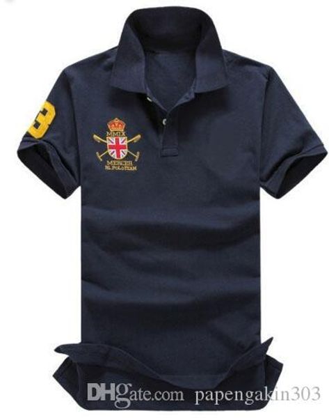 

us mens solid polos big horse embroidery spring business polo shirts american style sport t-shirt short sleeve tennis white, White;black