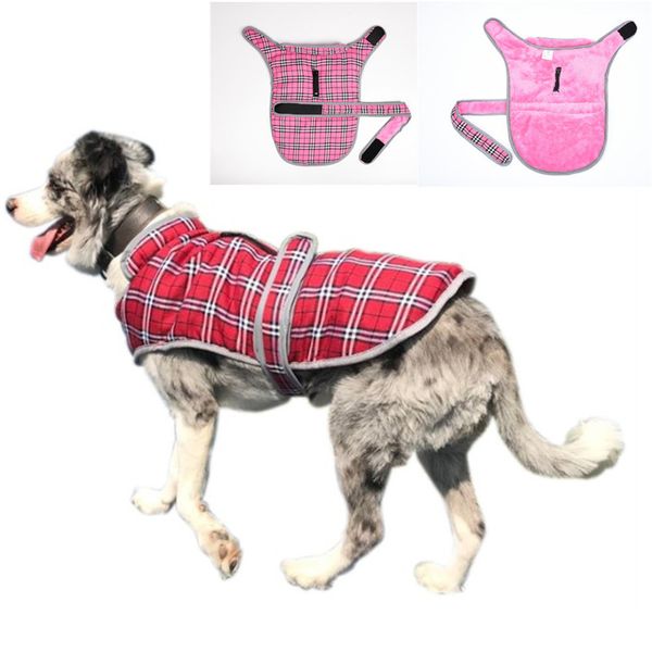 

new autumn and winter pet clothes plaid dog clothes pet clothing plus velvet coat