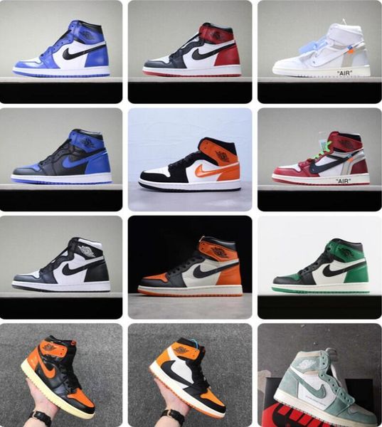 

2020 #13;retro nakeskin jordan aj1 aj 1 air quality sneakers men women fly basketball sneakers chaussures shatter3hyo#, Black