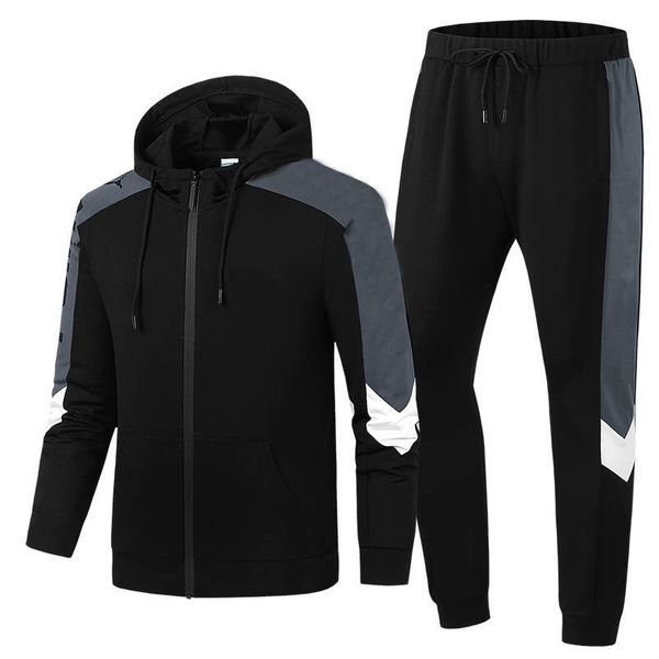 

designer men sports suit tracksuit 2019 new brand two-pieces fashion sportwears street style long sleeve&pants brand letters clothes, Gray