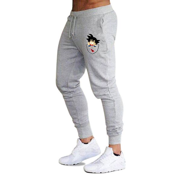 

casual funny print goku mens pants cotton autumn winter gray men joggers sweatpants plus size black trouser pantalon
