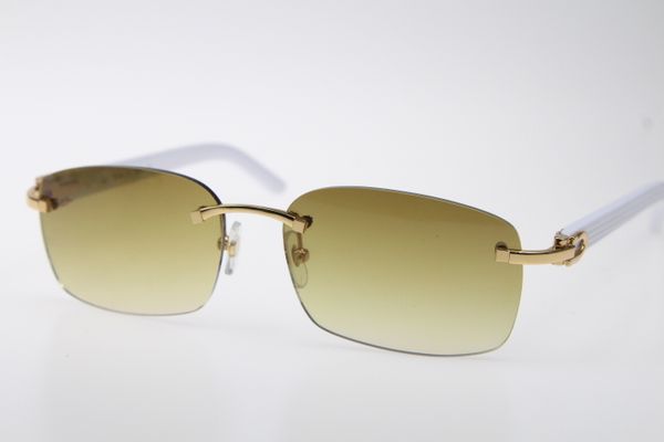 

wholesale white plank rimless glasses 8200759 designer arms sun glasses men sunglasses sunglasses brown lens, White;black