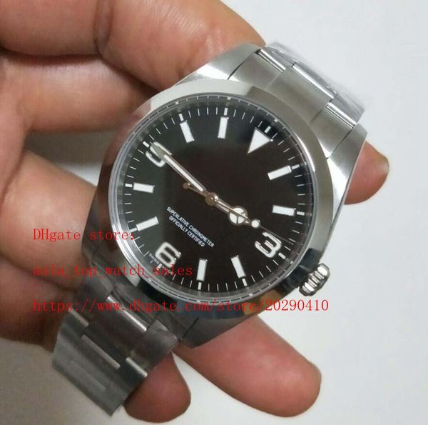 

selling super bp maker perpetual 39mm black dial 214270 explorer no date asia 2813 mechanical automatic mens watches, Slivery;brown