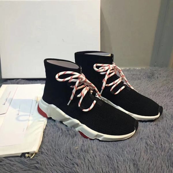 

new popular speed trainers with laces and tricolor sole luxury designer shoes luxury knit sock with two-tone laces big size 46