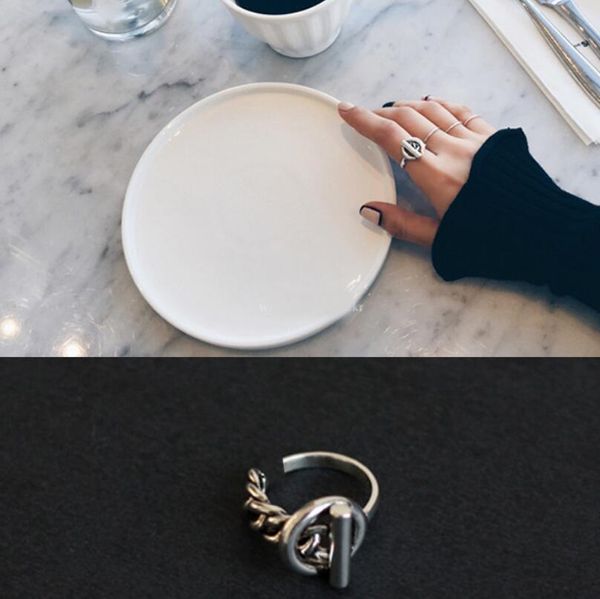 

luxury jewelry s925 sterling silver rings classic chain shape open rings simple for women fashion