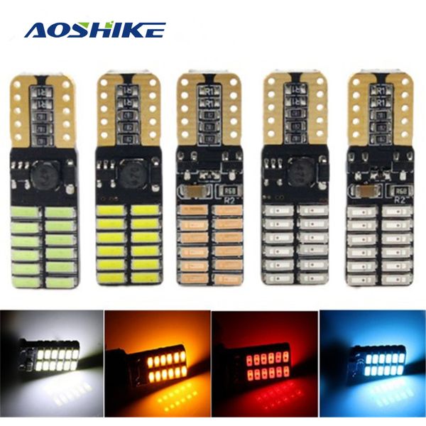 

aoshike 2pcs car led width light t10 4014 24smd super bright car auto license plate lights reading dome light trunk 12/24v