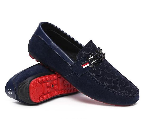 

red bottoms loafers black men shoes slip on men's leisure flat shoes fashion male breathable moccasin loafers driving shoes 3a