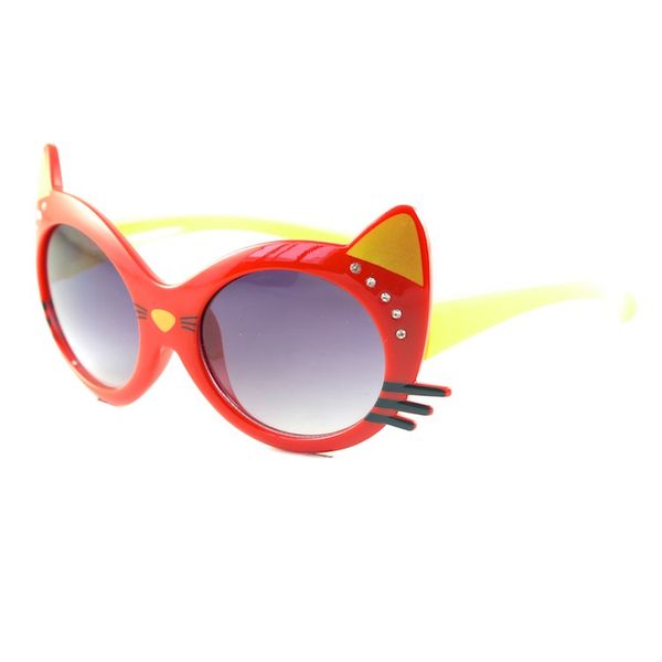 Katzen-Sonnenbrille für Kinder mit Strasssteinen, Katzengesichtsrahmen, Kinder-Sonnenbrille, 6 Farben, BABY-Brille, UV400