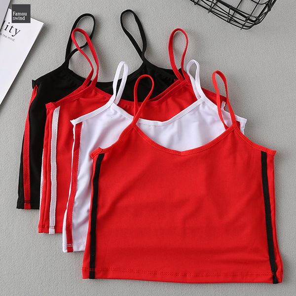 

summer new crop tank fashion women short vest camisole sleeveless striped soft cotton t shirt short, White