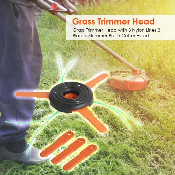

универсальный триммер глава 3 нейлон пластиковые линии 3 лезвия strimmer кусторез head садовые инструменты аксессуары