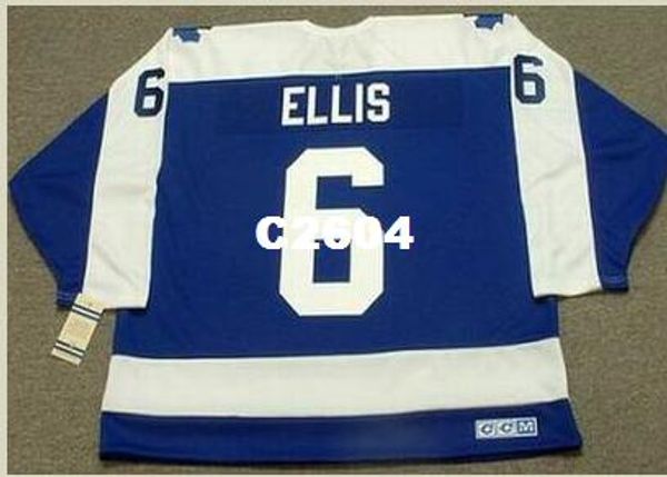 

mens #6 ron ellis toronto maple leafs 1970's ccm vintage retro hockey jersey or custom any name or number retro jersey, Black