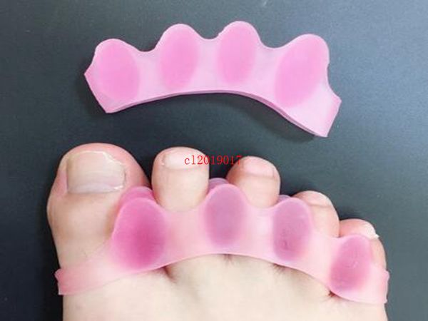 100 pares / lot Silicone Foot Care Gel Joanete Protector Toe Separadores Straightener Espalhador de Correctores de hálux valgo correção
