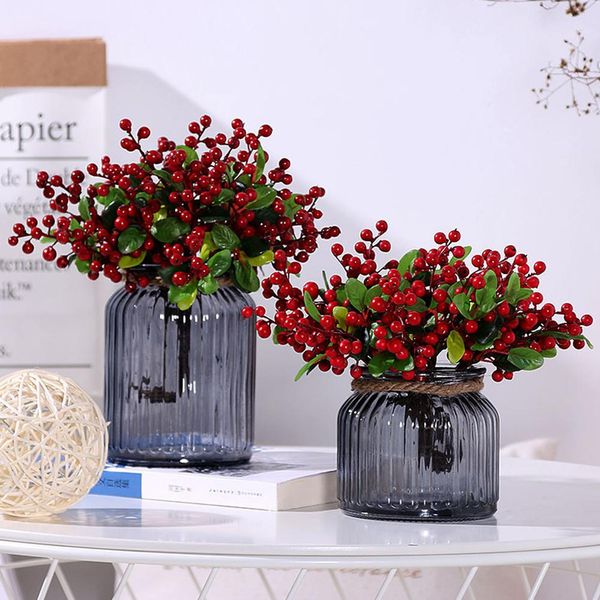 

christmas red artificial fruit berries beans flowers home wedding party garden christmas decoration p prop ing