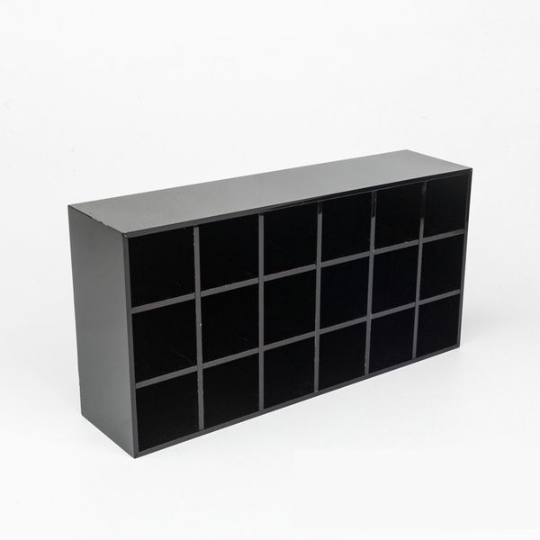 

12 luxury 18 grids black acrylic storage lipsticks holder make-up brush storage case jewelry fashion organizer for deskvip gift with box