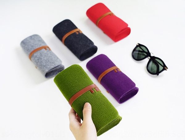 

simple pu case glasses case rope felt glasses box can be printed mixed batch