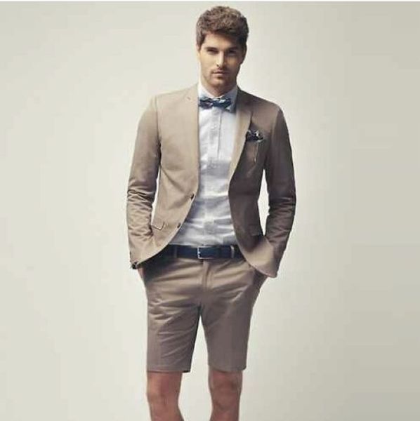 

summer beach men suit with short pants custom made 2 pieces men's tuxedo men wedding suits slim fit traje hombre man suit, White;black