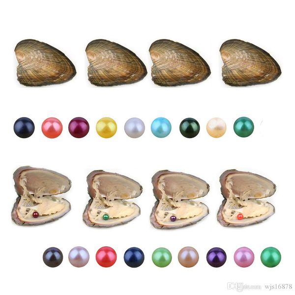 

2020 round oyster pearl 6-7mm new 27 mix color big fresh water gift diy natural pearl loose beads independent vacuum packaging wholesale, White