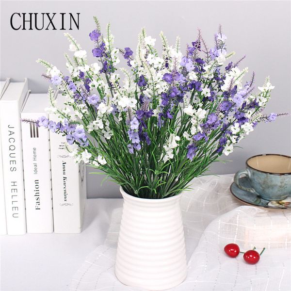 

rtificial & Dried Flowers Artificial silk 7 lavender home indoor and outdoor decoration fake flower desktop accessories Wedding photograp...