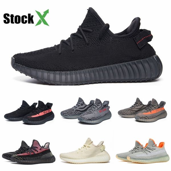 

kanye west static black reflective zebra running shoes 2020 clay glow static yecheil yeezreel sport trainers size 5-13 with box #qa555