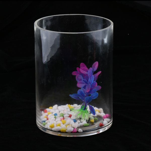 

deskdecoration cylinder aquarium artificial tree barrel fish tank kit
