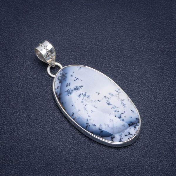 

natural dendritic opal handmade unique 925 sterling silver pendant 2" b3042