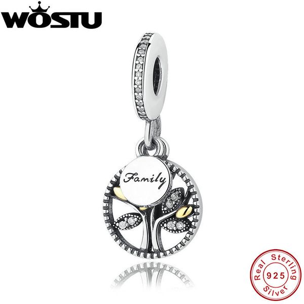 

wostu real 925 sterling silver family tree мотаться charm beads fit оригинальный браслет аутентичные luxury diy ювелирные изделия, Blue;slivery
