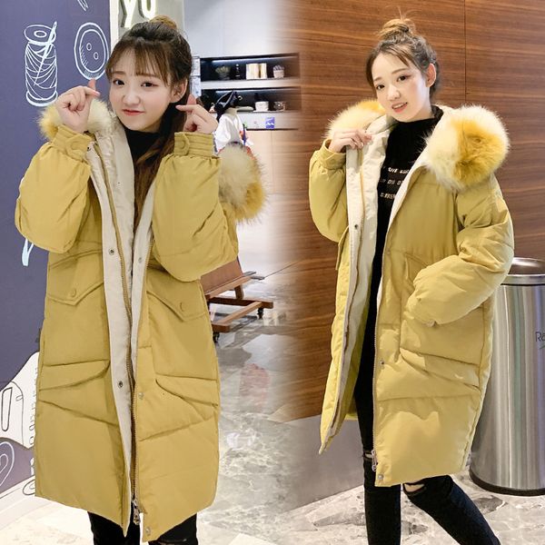 

winter jacket women winter jacket women cotton padded s wear in of 2019 of large haired s bread down, Black