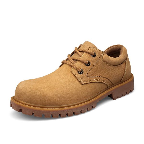 

otto zone desert boots dress shoes work boots genuine leather men matin ankle winter men's casual, Black