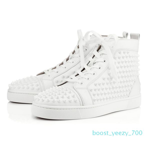 

men women designer shoes luxury spikes sneaker red triple black white suede leather fashion mens flats bottoms shoe size 36-47 b70
