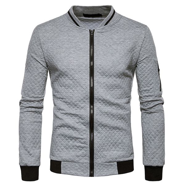 

laamei men's veste homme bomber fit argyle zipper jacket casual jacket 2019 autumn trend white fashion men's jackets clothes, Black;brown