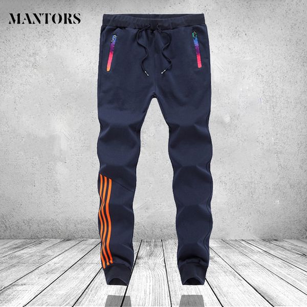

men joggers fitness casual pants mens brand clothing elastic waist striped male trousers men's joggers sweatpants plus size 4xl, Black