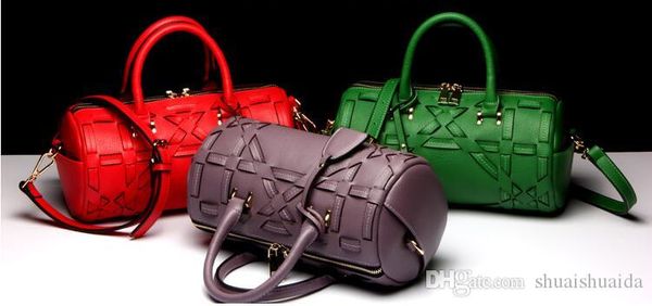

2017. genuine leather. women's bags. cowhide. handbag. fashion casual bag. drum shaped.cross body.shoulder bags.totes.luxury.small