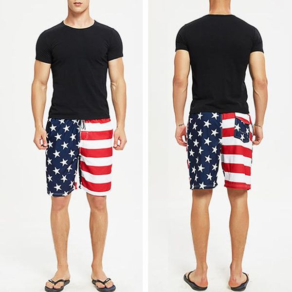 

men swimming trunks independence day quick dry baggy loose beach shorts surfing beach short