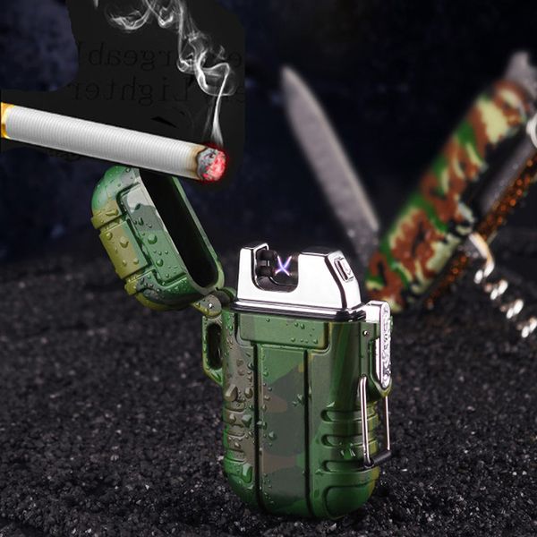 

usb зажигалка водонепроницаемый для курения сигарет с двойной дугой зажигалка для наружных дверей кемпинг спорт новый