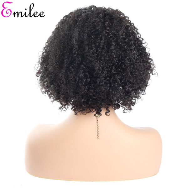 

emilee indian remy hair short curly bob wigs 10 inch jerry curly wigs with baby hair pre-plucked hairline wig, Black;brown
