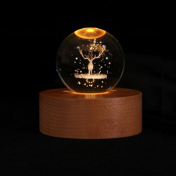 

3d usb practical crystal ball night light decoration tool night light