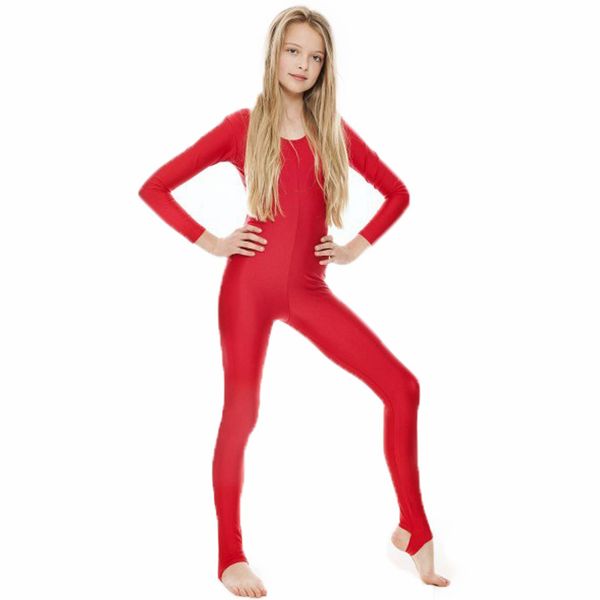 

speerise girls lycra long sleeve red dance unitard kids stirrups catsuits spandex gymnastics leotards dancewear ing, Black