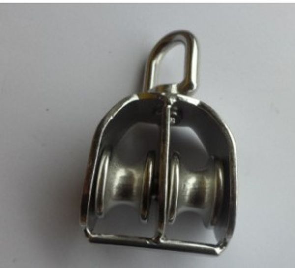 

3-23pcs, m15, 35kg--m50, 400kg pulley double sheave 304 stainless steel wire rope block chain traction wheel lifting rigging