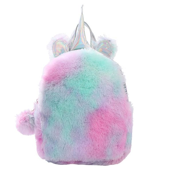 

fashion cute women backpacks cartoon kawaii leather hologram kids girls school bags plush backpack mochila feminina